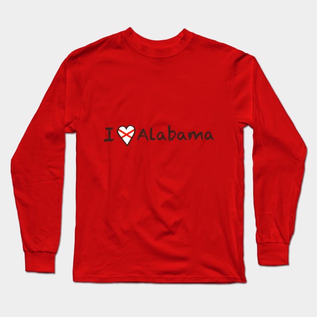 I Love Alabama Long Sleeve T-Shirt by JellyFish92